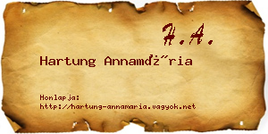 Hartung Annamária névjegykártya